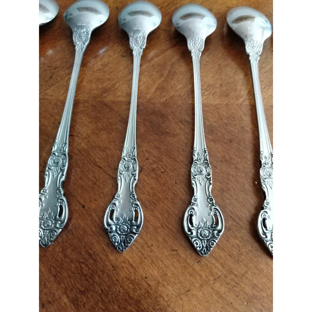 Vtg Lot 6x Northland by Oneida Baton Rouge Stainless Flatware Iced Teaspoon 7.2